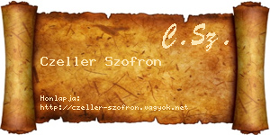 Czeller Szofron névjegykártya